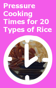 Pressure Cooker Rice Chart